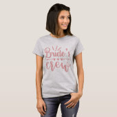 Bruidsmeisjes Roze Calligrafie Bruidsgezelschap T-shirt (Voorkant volledig)