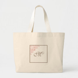 Bruidsmeisjes Roze Franse Fleur de Lis Monogram Grote Tote Bag