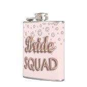 Bruidsmeisjes roze goud roze diamanten vrijgezelle heupfles (Links)