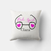 Bruidsmeisjes roze zwarte duikbril hart bruidsmeis kussen (Achterkant)