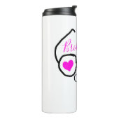 Bruidsmeisjes roze zwarte duikbril hart bruidsmeis thermosbeker (Gedraaid links)