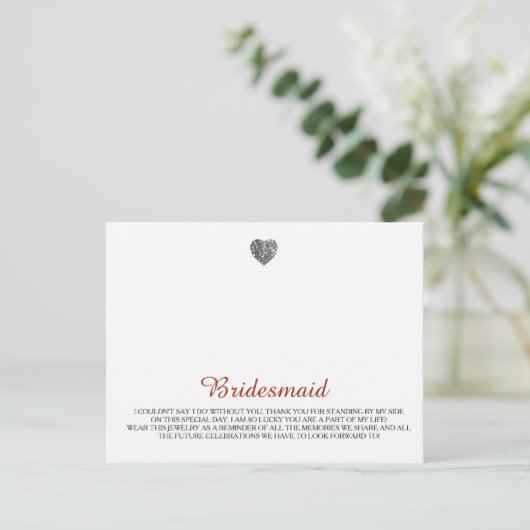 Bruidsmeisjes sieraden Sjabloon Briefkaart (Staand voorkant)