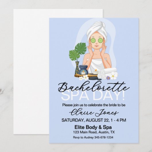 Bruidsmeisjes Spa Dag Kaart (Voorkant / Achterkant)