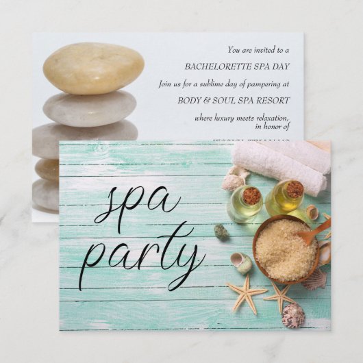 Bruidsmeisjes Spa Feest Kaart (Voorkant / Achterkant)