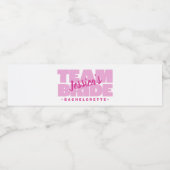 Bruidsmeisjes Team Bruid Trouwjurk Cool Roze Retro Waterfles Etiket (Enkel label)