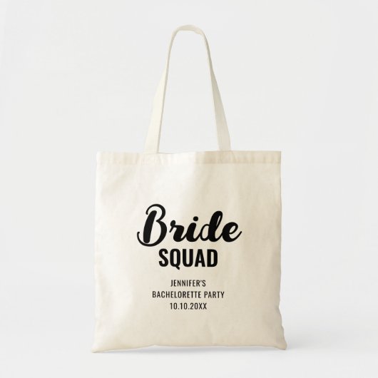 Bruidsmeisjes Tekst Bruiloft Feest Afscheid Bruid Tote Bag (Voorkant)