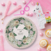 Bruidsmeisjes theekransje mooie bloem kant kleedje papieren bordje (Feest)