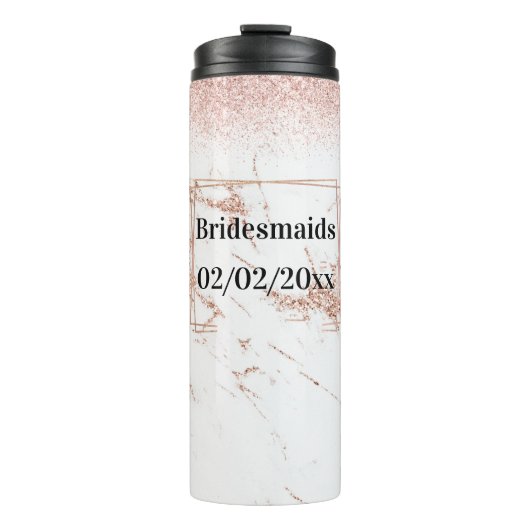 Bruidsmeisjes Tumbler: Roos Gold Elegance Thermosbeker (Voorkant)