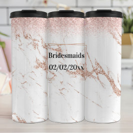 Bruidsmeisjes Tumbler: Roos Gold Elegance Thermosbeker