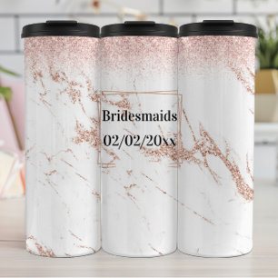 Bruidsmeisjes Tumbler: Roos Gold Elegance Thermosbeker
