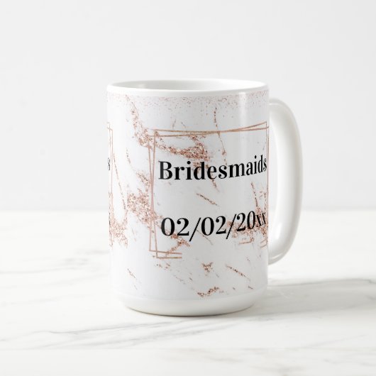 Bruidsmeisjes Tumbler: Roze Gouden Elegantie Koffiemok (Voorkant rechts)