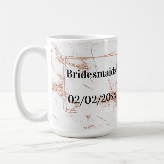 Bruidsmeisjes Tumbler: Roze Gouden Elegantie Koffiemok (Links)