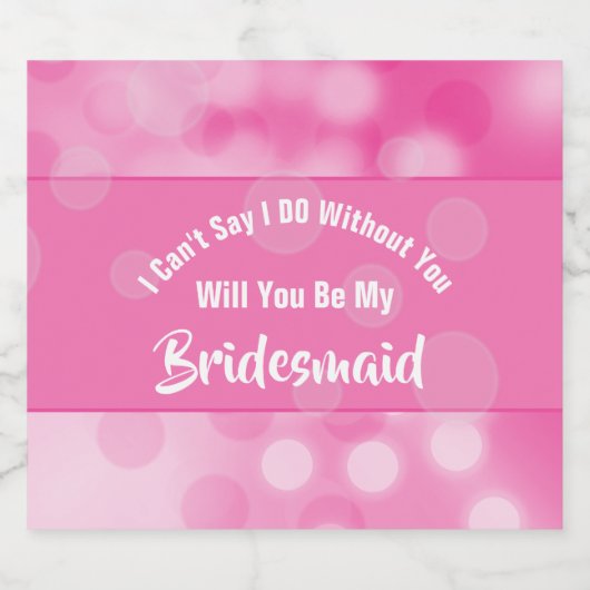 bruidsmeisjes voorstel bubble sparkly roze schatti sparkling wijnetiket (Enkel label)