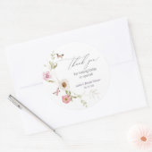 Bruidsmeisjesborrel met krans van wilde bloemen ronde sticker (Envelop)