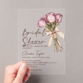 Bruidsmeisjesborrel met verse bloemen uit de markt acryl uitnodigingen (Insitu (Draagbaar))