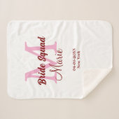 Bruidsmeisjesbrigade voeg naam monogram bruidsmeis sherpa deken (Voorkant (horizontaal))