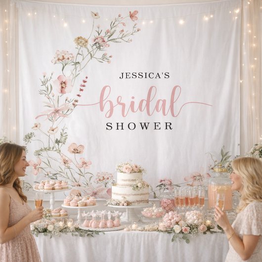 Bruidsmeisjesfeest achtergrond decor roze wilde bl wandkleed