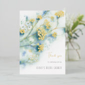 Bruidsmeisjesfeest Bedankkaart Kleine Witte Bloeme Folie Uitnodiging (Staand Voorkant)