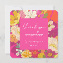 Bruidsmeisjesfeest Bedanktkaart Tuin Bloem Roze Kaart
