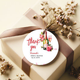 Bruidsmeisjesfeest 'Bloemblaadjes en Prosecco' Bed Bedankjes Labels