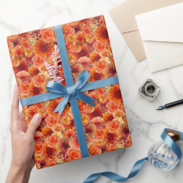 Bruidsmeisjesfeest Bruiloftsborrel Sinaasappel Blo Cadeaupapier