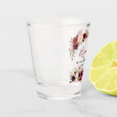 Bruidsmeisjesfeest Burgundy Waterverf Bloem Shot Glas (Links)