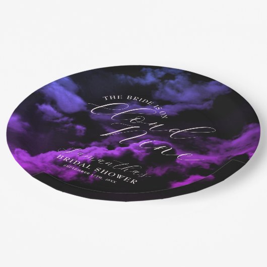 Bruidsmeisjesfeest 'Cloud Nine' Zwarte Hemelse Mel Papieren Bordje (Gekanteld)