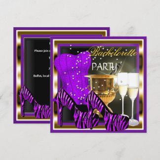 Bruidsmeisjesfeest Corset Paars Zebra Goud Kaart