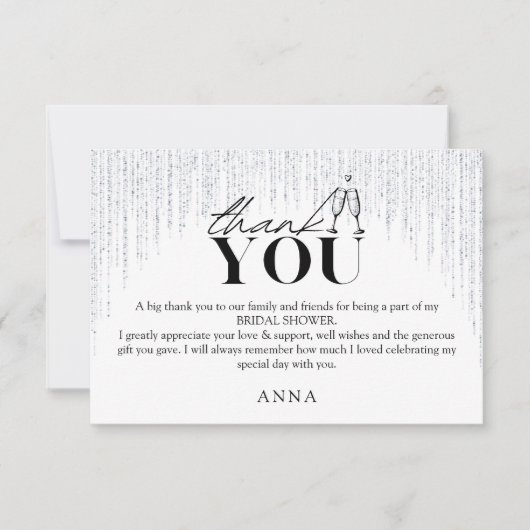 Bruidsmeisjesfeest Dankkaart Glitters - Dronken va Bedankkaart (Voorkant)