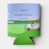 Bruidsmeisjesfeest Golf Patroon Met Golfkarretje Blikjeskoeler (Voorkant)