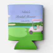 Bruidsmeisjesfeest Golf Patroon Met Golfkarretje Blikjeskoeler (Achterkant)