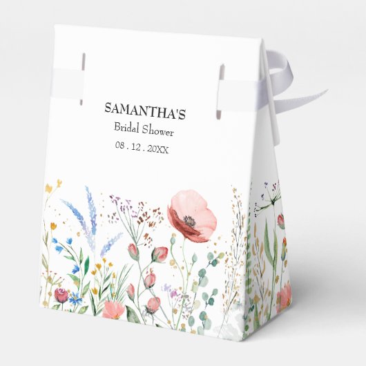 Bruidsmeisjesfeest Kleine Tent met Wilde Bloemen Bedankdoosjes (Achterkant)