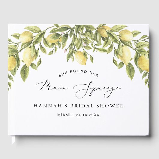 Bruidsmeisjesfeest met gele citroen Amalfi-kust Gastenboek (Voorkant)