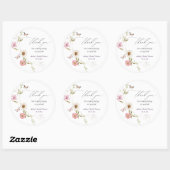 Bruidsmeisjesfeest met krans van wilde bloemen ronde sticker (Vel)