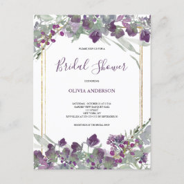 Bruidsmeisjesfeest met waterverf wilde bloemen uitnodiging briefkaart