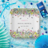 Bruidsmeisjesfeest met wilde bloemen en vlinders papieren bordje (Feest)