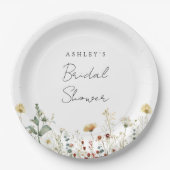 Bruidsmeisjesfeest met wilde bloemen papieren bordje (Voorkant)