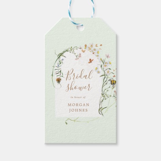 Bruidsmeisjesfeest met wilde bloemenweide cadeaulabel (Voorkant)
