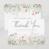 Bruidsmeisjesfeest op de bloemenweide bedankkaart (Voorkant / Achterkant)