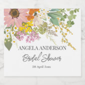 Bruidsmeisjesfeest Papier Coaster met Lente Bloeme Likeurfles Etiket (Enkel label)