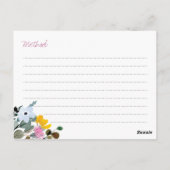 Bruidsmeisjesfeest Receptkaart voor in de Wilde Bl Briefkaart (Achterkant)