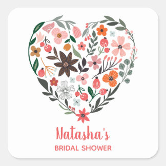 Bruidsmeisjesfeest | Romantische, Whimsische Bloem Vierkante Sticker