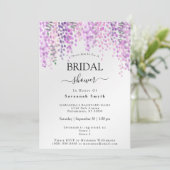 Bruidsmeisjesfeest Roze Wisteria Bloemige Waterver Kaart (Staand voorkant)