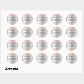 Bruidsmeisjesfeest zilver roosgoud dank je wel  ronde sticker (Vel)