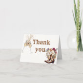 Bruidsmeisjeshower Dankkaart met Laarzen en Bubbel Bedankkaart (Voorkant)