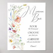 Bruidsmeisjeshower Mimosa Bar met Wilde Bloemen Poster (Voorkant)