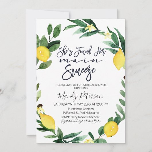 Bruidsmeisjeskrans bruiloft uitnodiging (Voorkant)