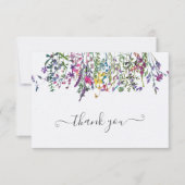 Bruidsmeisjesontbijt met wilde bloemenweide bedankkaart (Voorkant)