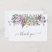 Bruidsmeisjesontbijt met wilde bloemenweide bedankkaart (Voorkant / Achterkant)