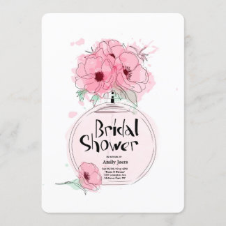 Bruidsmeisjesparfumfles met bloemen kaart